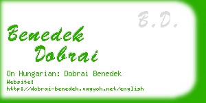 benedek dobrai business card